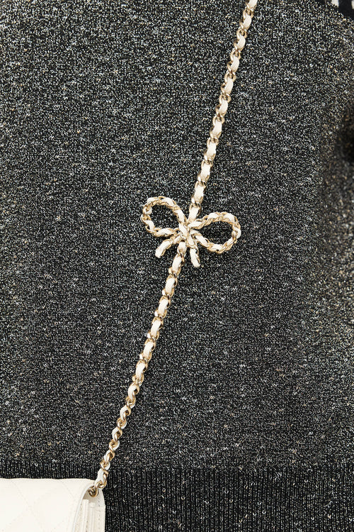 Chanel 2023 Caviar Bow Mini Wallet On Chain Bag