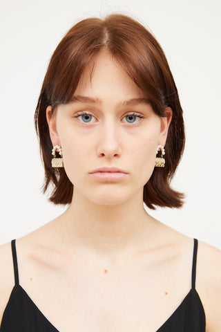 Chanel2023 Faux Pearl CC Purse Earrings
