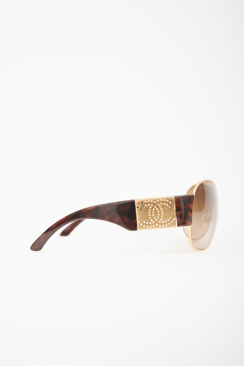 Chanel 4154 Perforated CC Shield Sunglasses