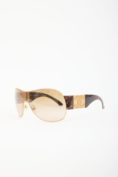 Chanel 4154 Perforated CC Shield Sunglasses