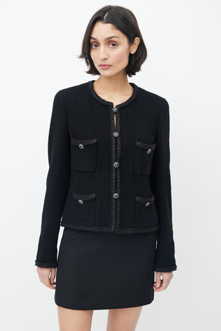 Chanel Fall 2008 Black Wool Four Button Jacket