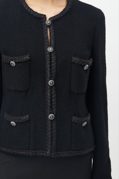 Chanel Fall 2008 Black Wool Four Button Jacket