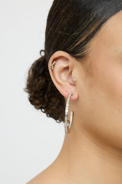 Chanel 2025 Crystal CC Hoop Earrings