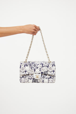Chanel 2016/17 Grey Emoticon Nylon Double Flap Handbag