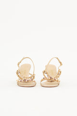Chanel Spring 2005 Satin & Leather Pearl Sandal