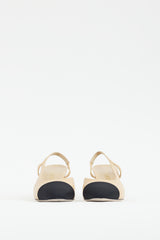 Chanel Beige & Black Leather Slingback Pump