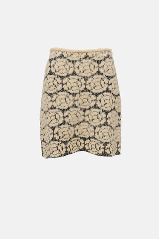FW 2001 Camellia Knit Wool Skirt