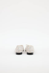 Chanel Tweed & Leather CC Logo Ballet Flat