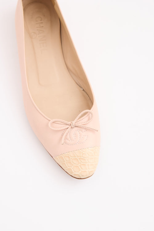 Chanel Embossed Cap Toe Flat
