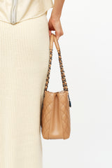 Chanel 2015/16 Beige Caviar Small Shopping Tote Bag
