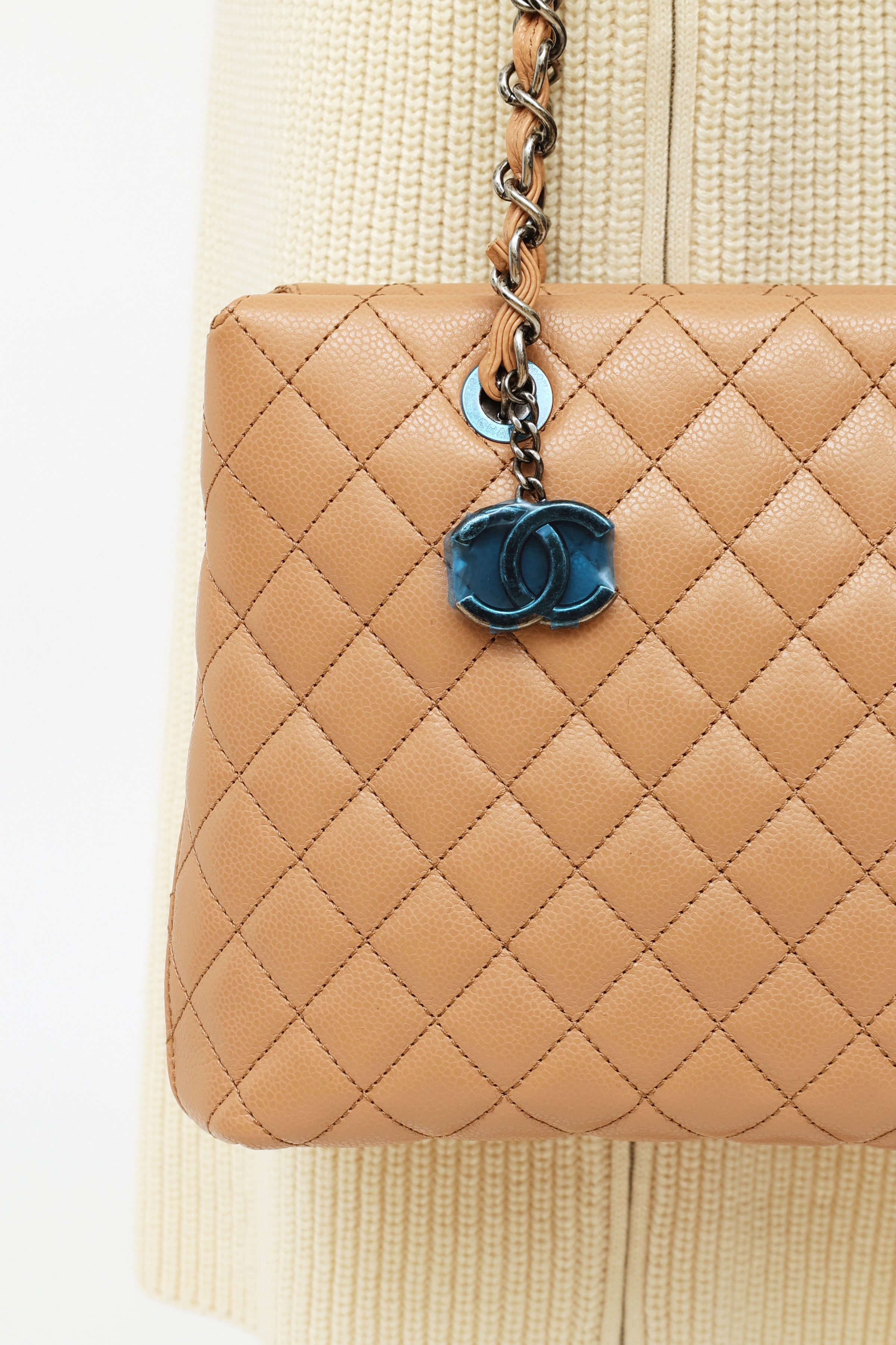 Chanel // 2015/16 Beige Caviar Small Shopping Tote Bag – VSP