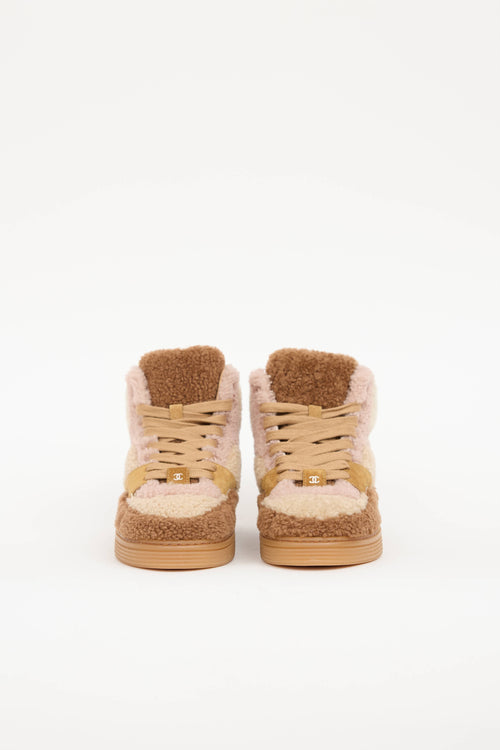 Chanel Shearling High Top Sneaker