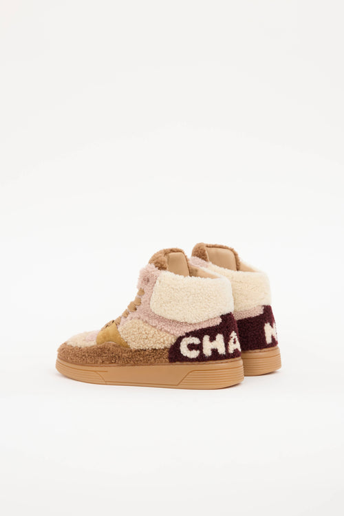 Chanel Shearling High Top Sneaker