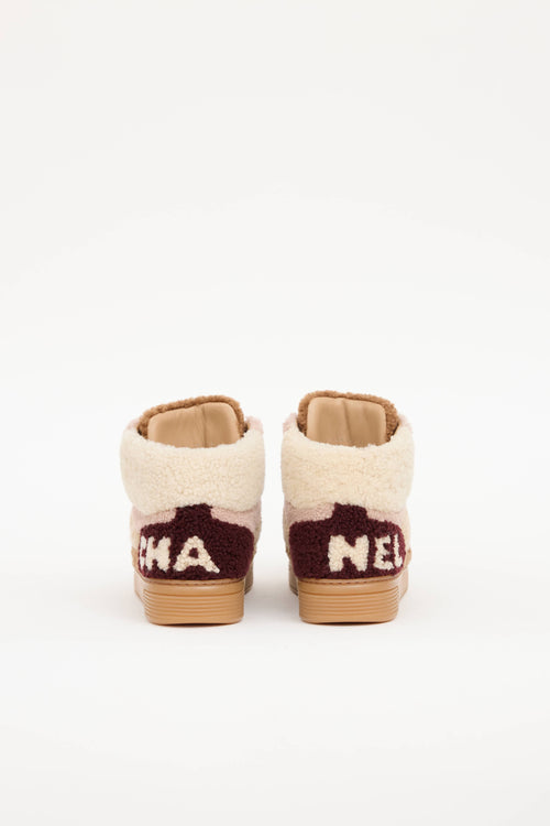 Chanel Shearling High Top Sneaker