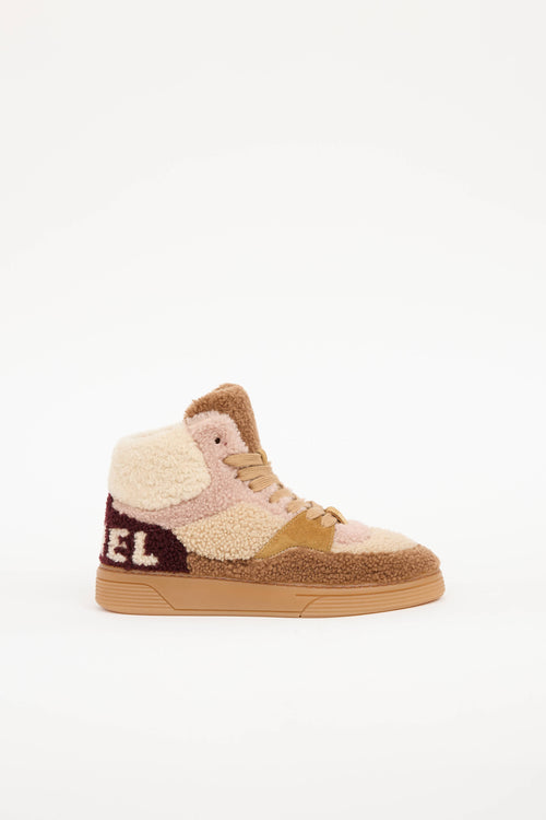 Chanel Shearling High Top Sneaker