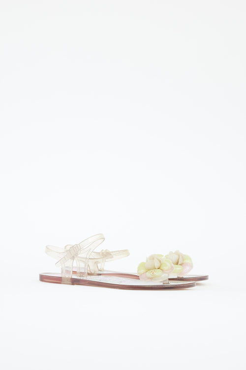 Chanel Clear Camellia Jelly Sandal