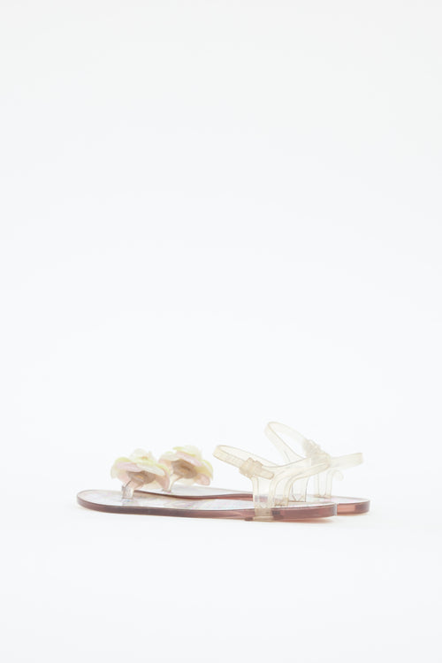 Chanel Clear Camellia Jelly Sandal