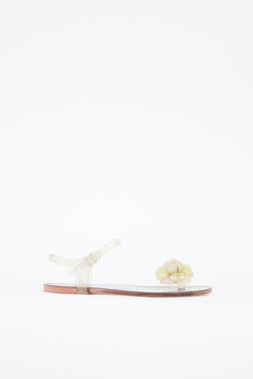 Chanel Clear Camellia Jelly Sandal
