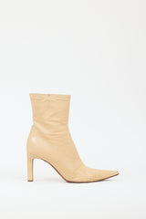 Chanel Cream Leather CC Ankle Boot
