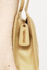 Chanel Beige Camellia Embroidered Mini Tote Bag