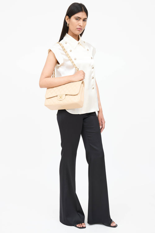 2010 Caviar Leather Double Flap Jumbo Bag