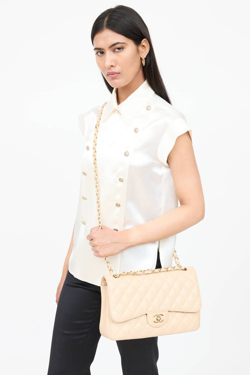 2010 Caviar Leather Double Flap Jumbo Bag