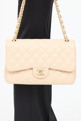 2010 Caviar Leather Double Flap Jumbo Bag