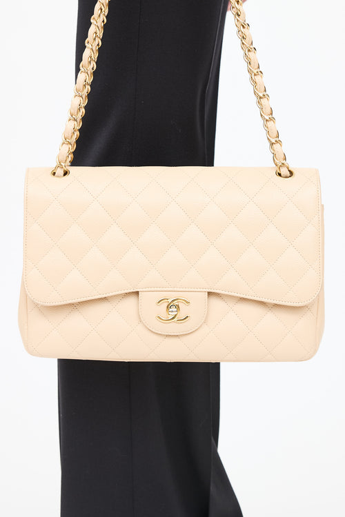 2010 Caviar Leather Double Flap Jumbo Bag