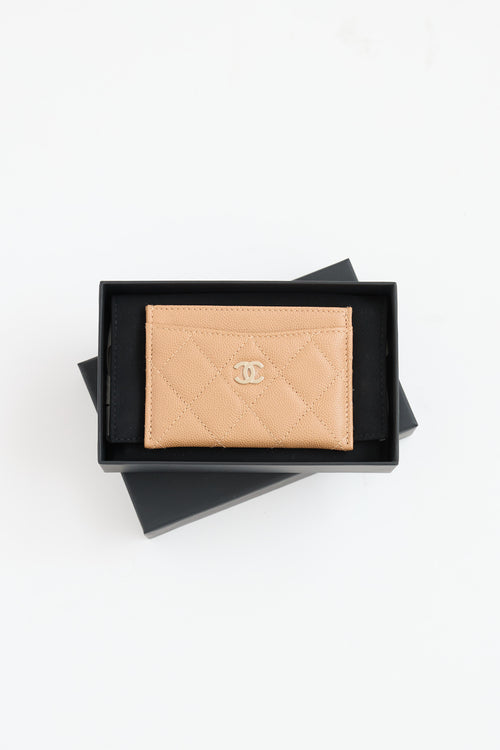 Chanel 2023 Quilted Caviar Leather Classic CC Cardholder