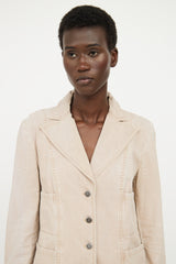 Chanel 2004 Beige Single Breasted Blazer