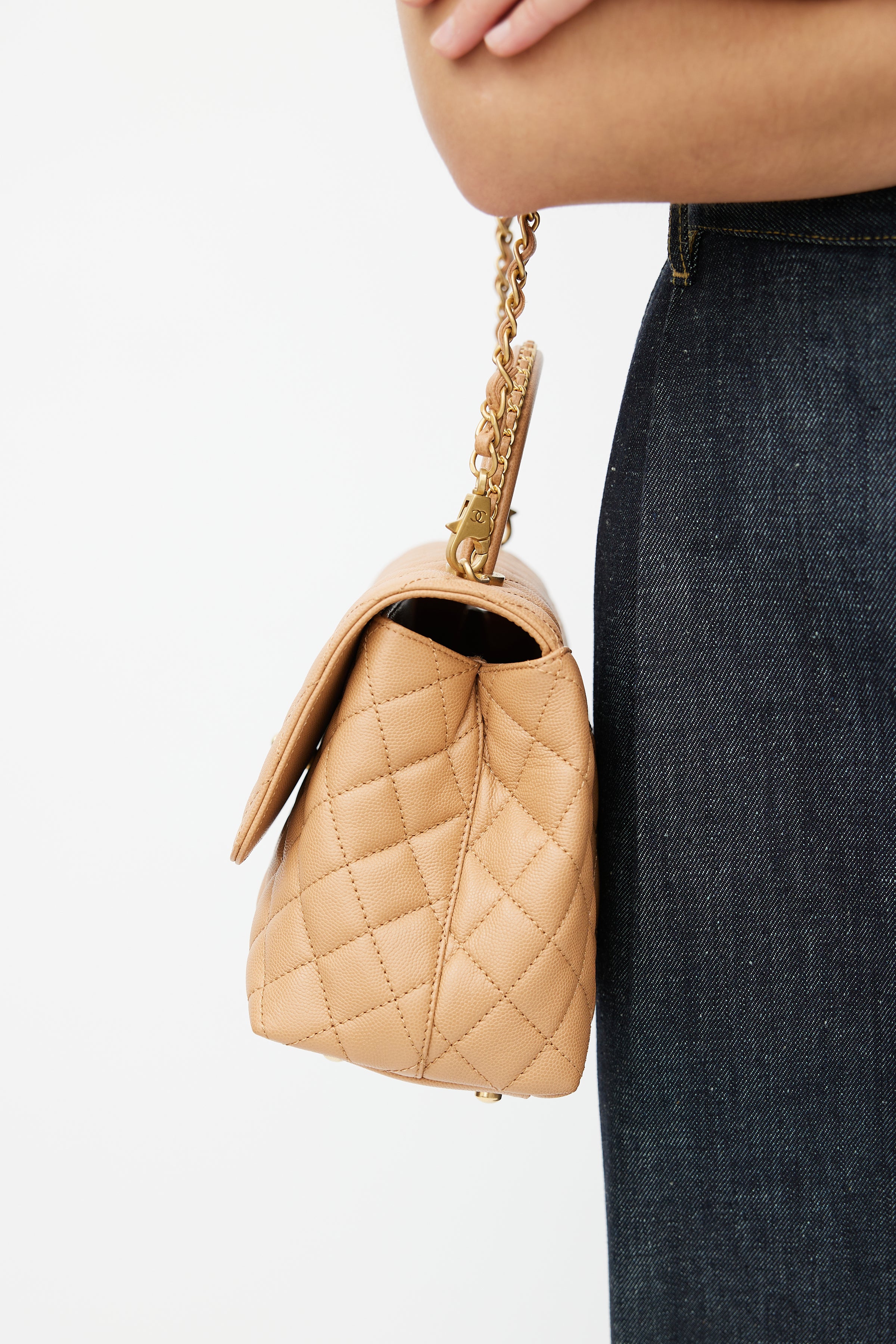 Chanel // Beige Quilted Leather Small Coco Bag – VSP Consignment