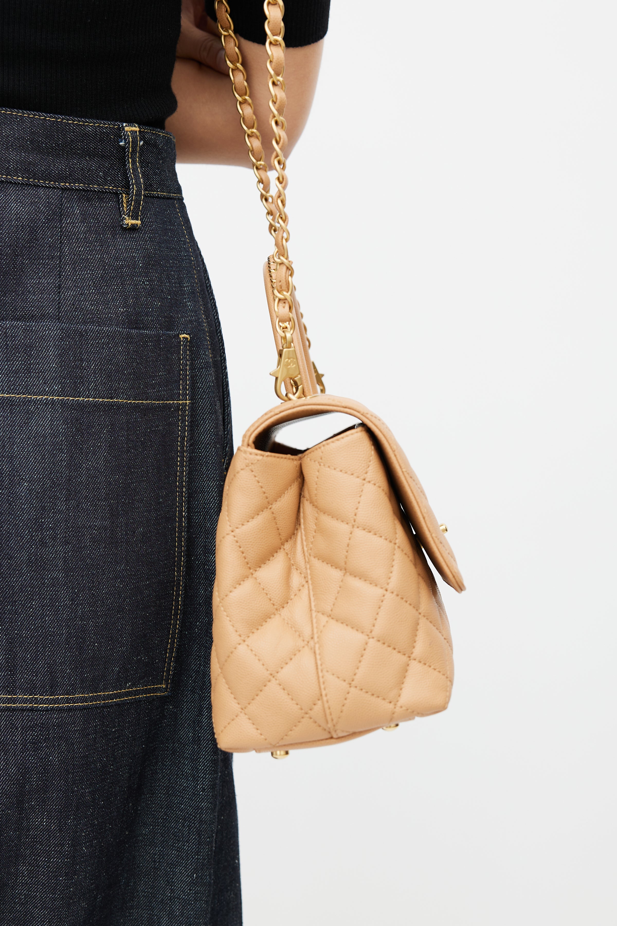 Chanel // Beige Quilted Leather Small Coco Bag – VSP Consignment