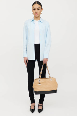 Chanel 2010 Quilted VIP Contrast Tote Bag