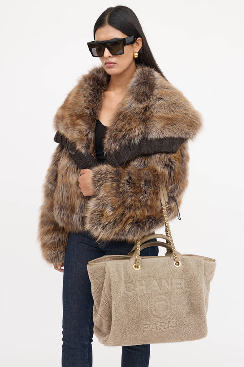 Chanel 2025 Shearling Deauville Tote