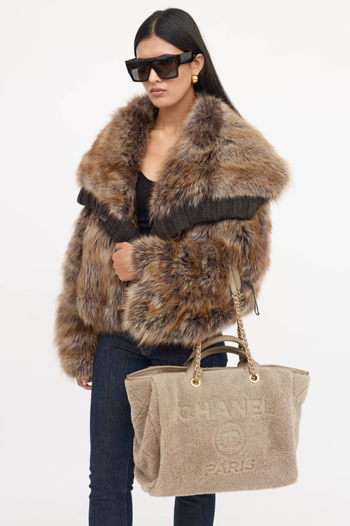 Chanel 2025 Shearling Deauville Tote