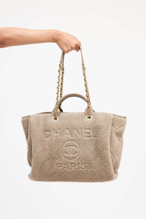 Chanel 2022 Shearling Deauville Tote