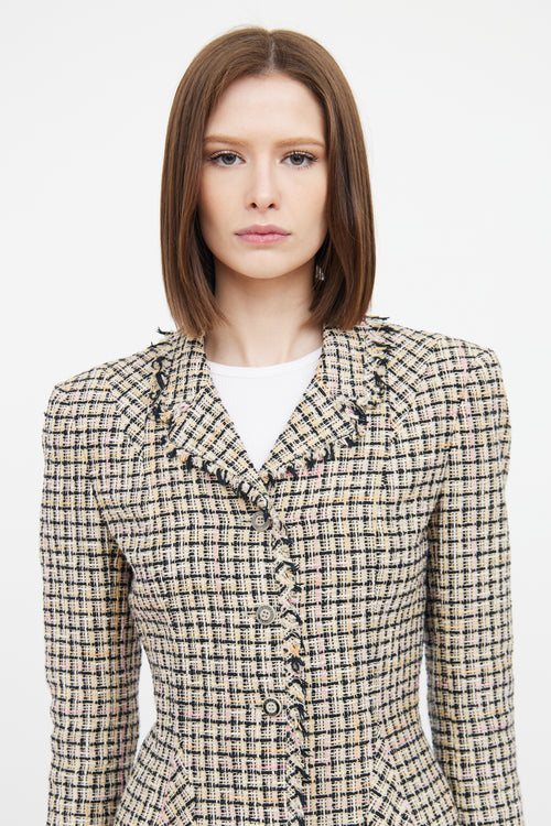 Chanel Beige Multi Linen Tweed Jacket