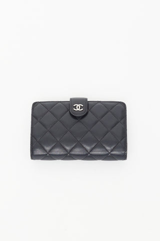 Chanel Black Leather CC L-Zip Wallet