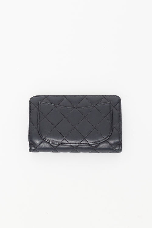 Chanel Black Leather CC L-Zip Wallet
