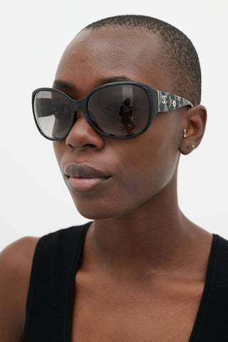 Chanel Black 5150B Round Jewel Sunglasses