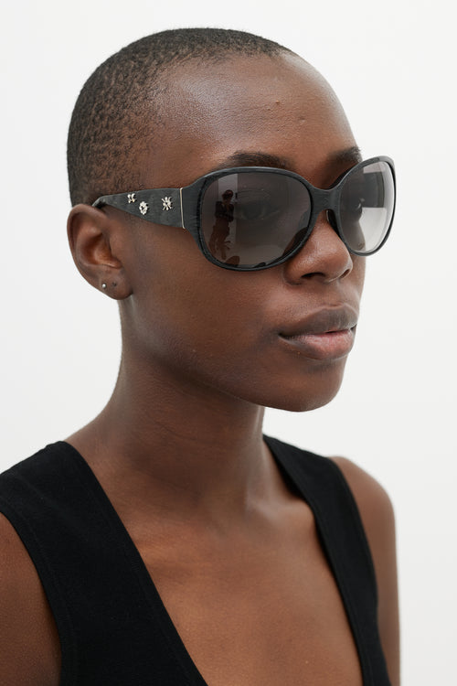 Chanel Black 5150B Round Jewel Sunglasses