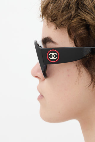Chanel Black 5508 Aviator Sunglasses