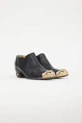 Chanel Black & Gold Leather Bootie