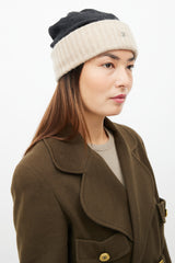Chanel Black & Beige Cashmere Beanie