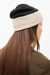 Chanel Black & Beige Cashmere Beanie