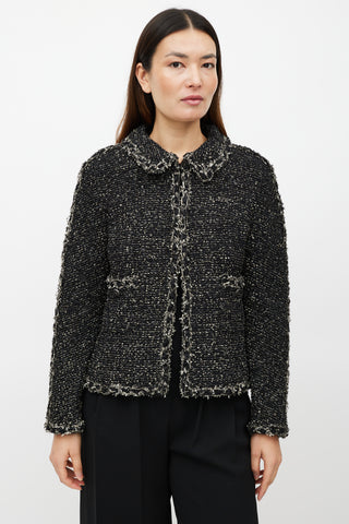 Chanel Black & Beige Tweed Jacket