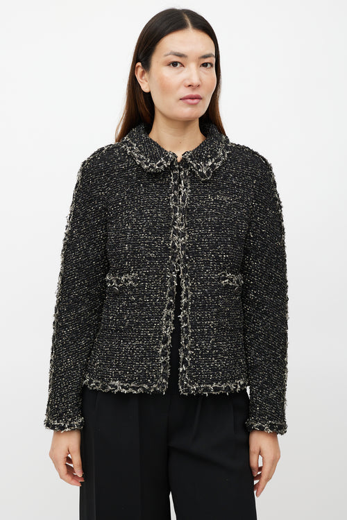 Chanel Black & Beige Tweed Jacket