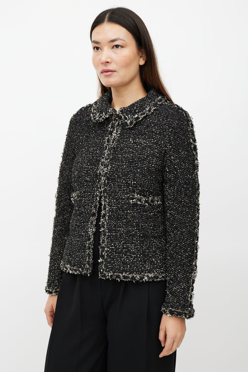 Chanel Black & Beige Tweed Jacket