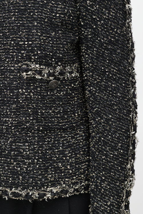 Chanel Black & Beige Tweed Jacket