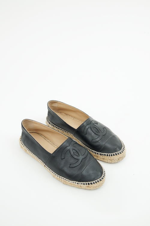 Chanel Black CC Espadrille